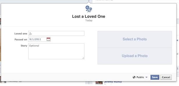 Facebook timeline feature